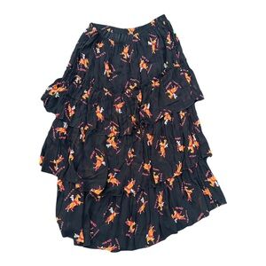 Carole Little Vintage Black Layered Arizona Cowboy Skirt Size XL